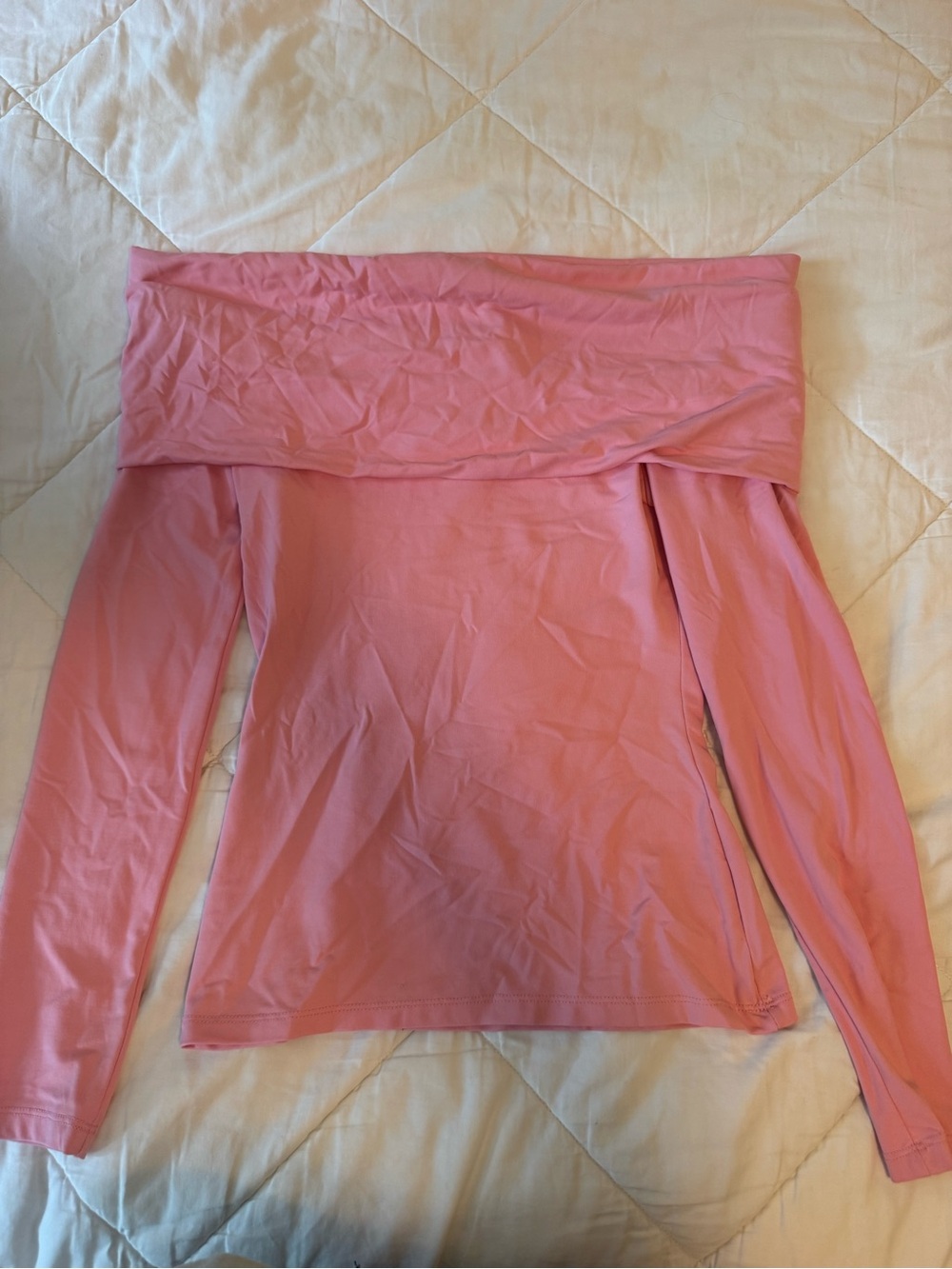 Zara Pink Off-Shoulder Long Sleeve Top